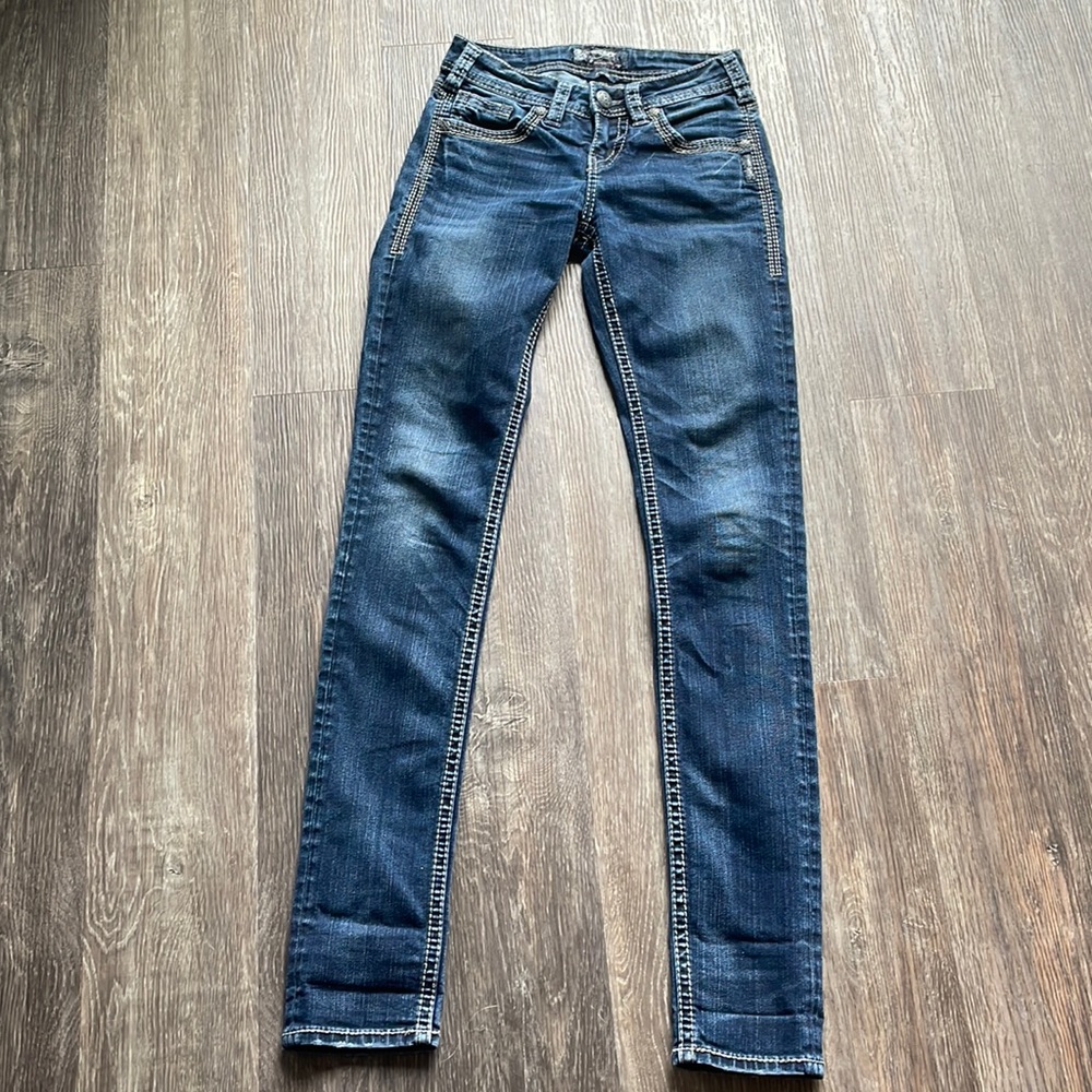 Women’s Silver Aiko Skinny Jeans Sz 25/33